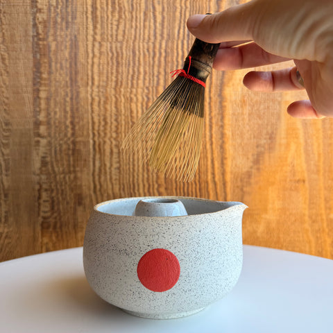 Quiche Ceramics Red Circle Matcha Bowl