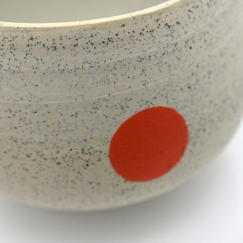 Quiche Ceramics Red Circle Matcha Bowl